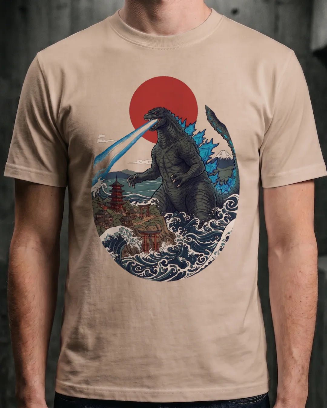 The Godzilla Wave Hokusai Tee - The Teeze