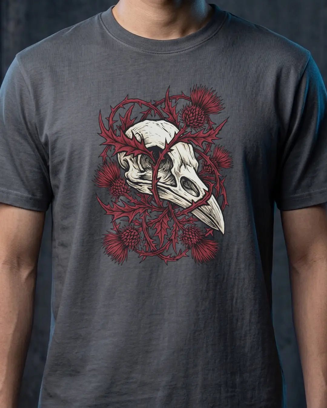 Thistle & Crow Dark Academia Folklore Skull Tee - The Teeze