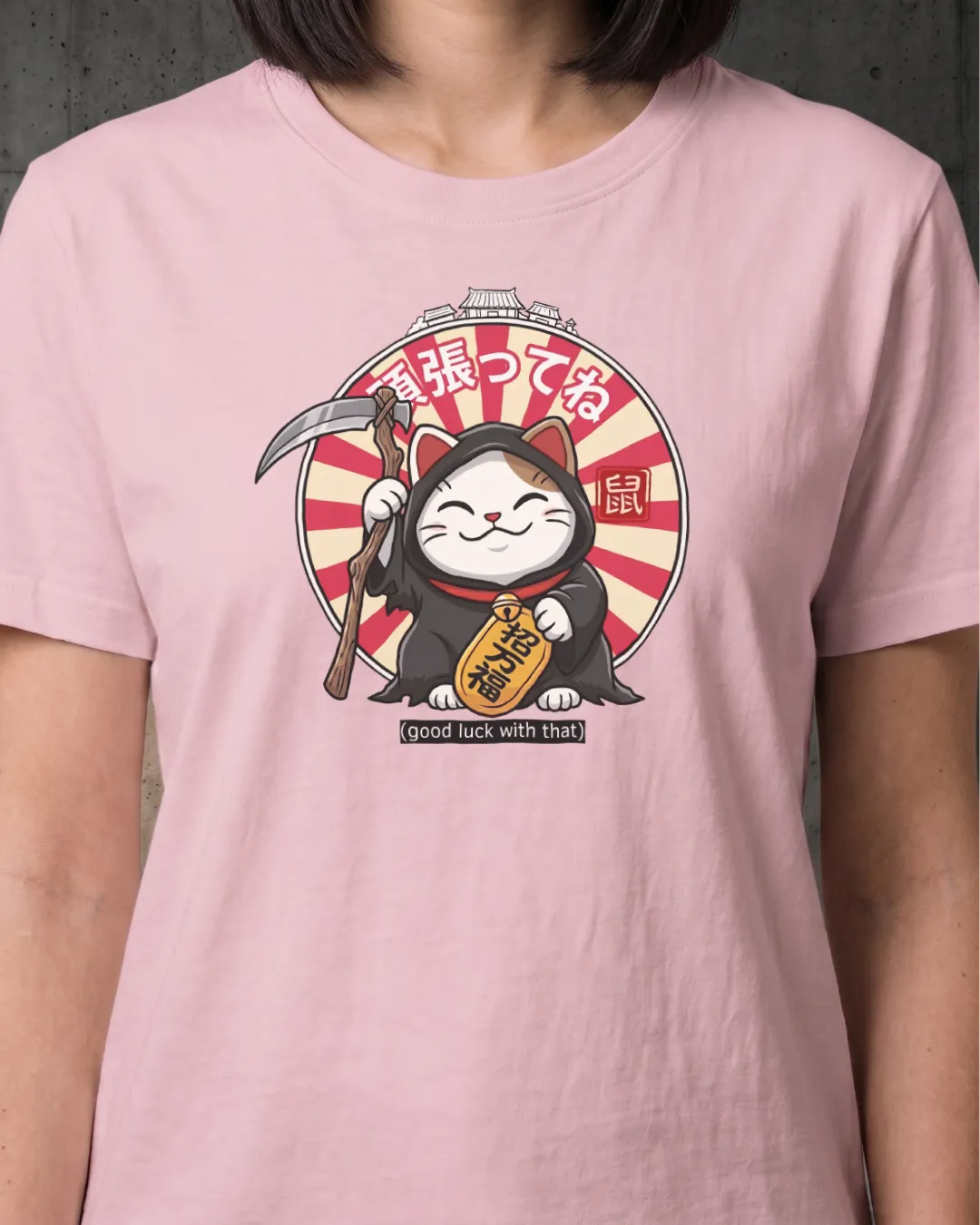 Lucky Cat Death Edition Horror Tee