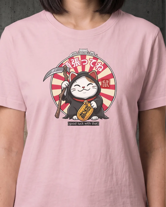 Lucky Cat Death Edition Horror Tee