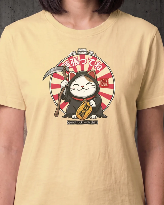 Lucky Cat Death Edition Horror Tee
