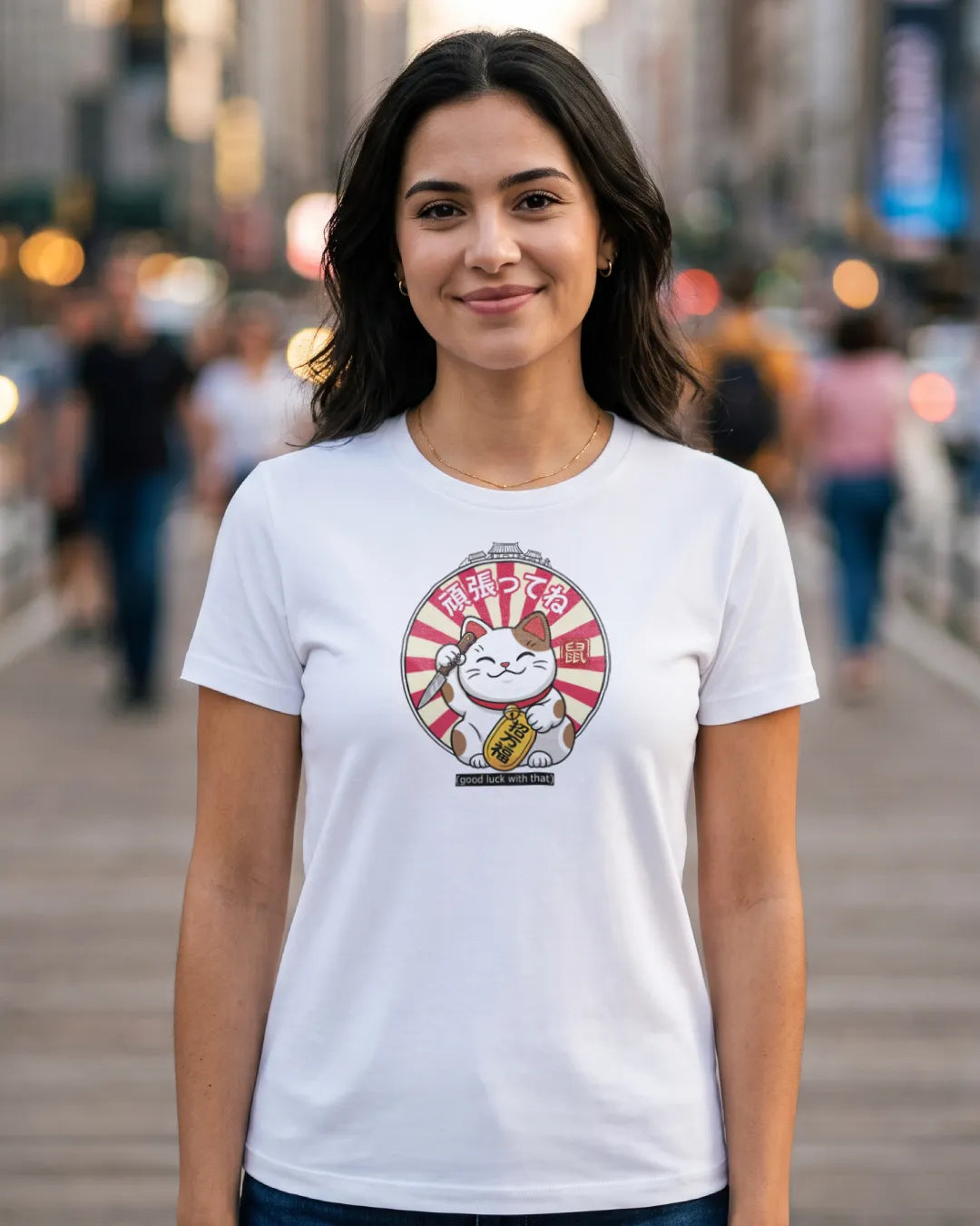 Lucky Cat Knife Edition Horror Tee