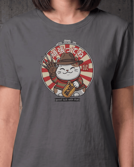Lucky Cat Freddy Edition Horror Tee - The Teeze