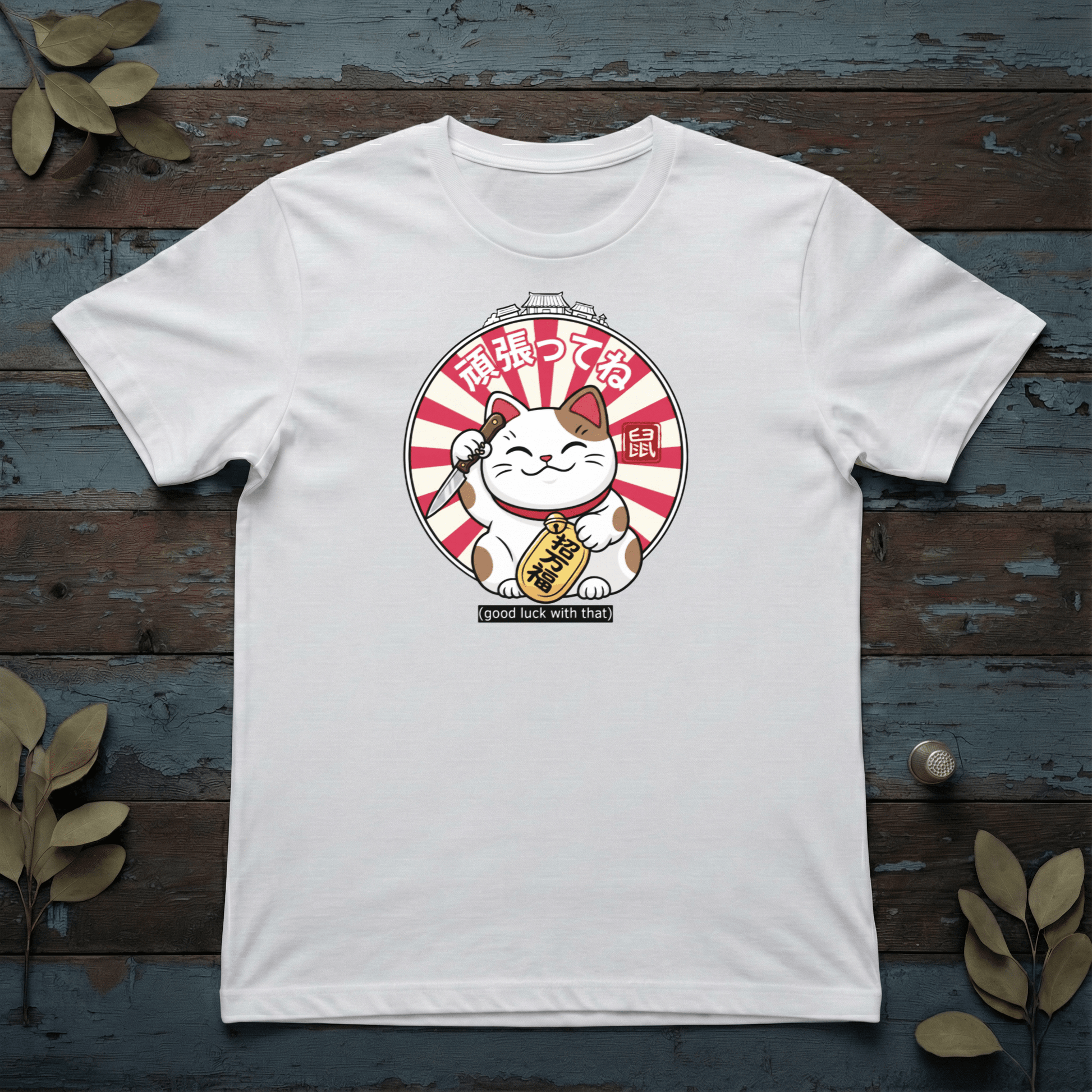 Lucky Cat (Knife Edition) T-Shirt - The Teeze