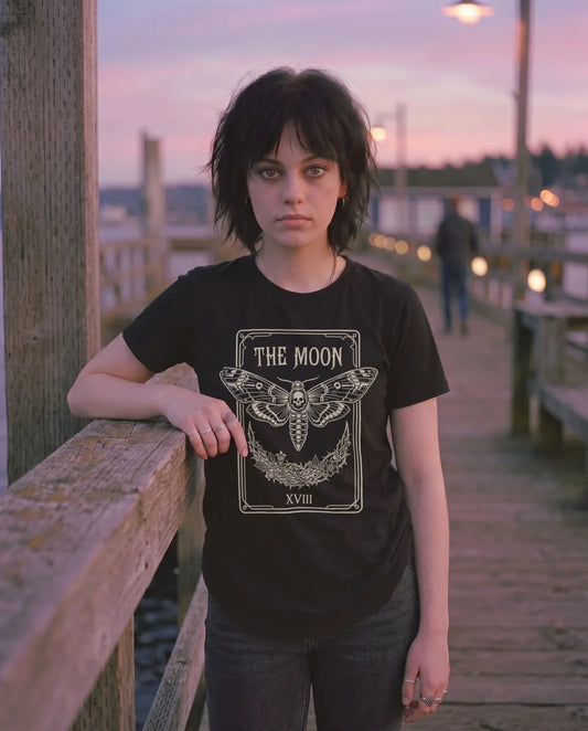 Moon Tarot Death's-Head Occult Folklore Tee - The Teeze
