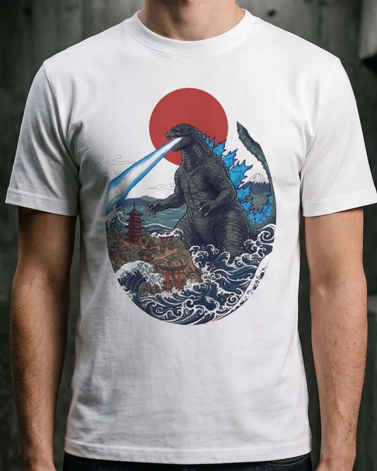 The Godzilla Wave Hokusai Tee - The Teeze