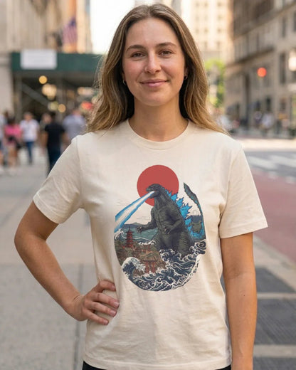 The Godzilla Wave Hokusai Tee - The Teeze