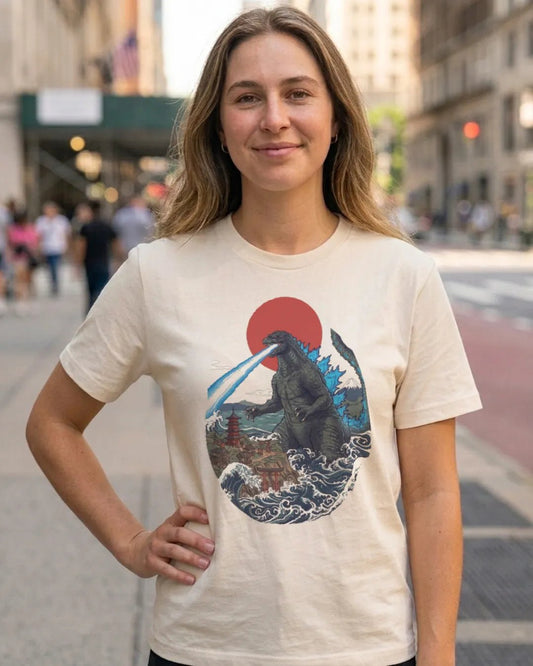 The Godzilla Wave Hokusai Tee - The Teeze