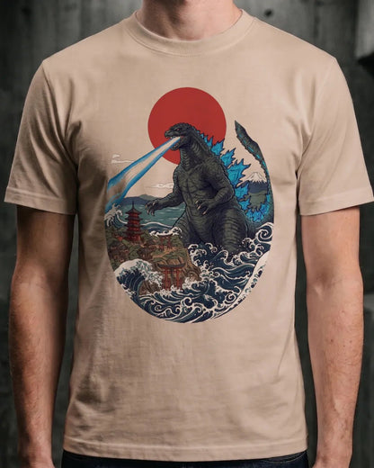 The Godzilla Wave Hokusai Tee - The Teeze