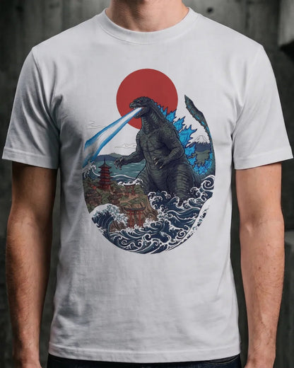 The Godzilla Wave Hokusai Tee - The Teeze