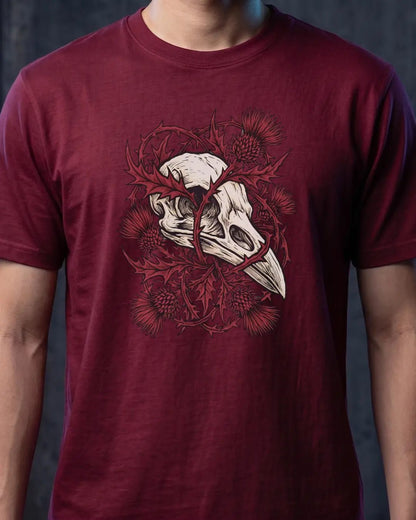 Thistle & Crow Dark Academia Folklore Skull Tee - The Teeze