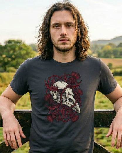 Thistle & Crow Dark Academia Folklore Skull Tee - The Teeze