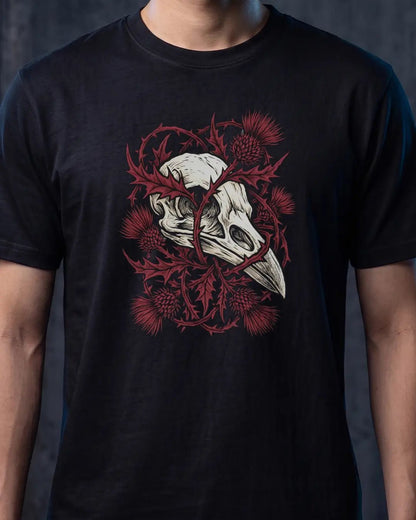 Thistle & Crow Dark Academia Folklore Skull Tee - The Teeze
