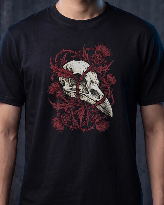 Thistle & Crow Dark Academia Skull Tee - The Teeze