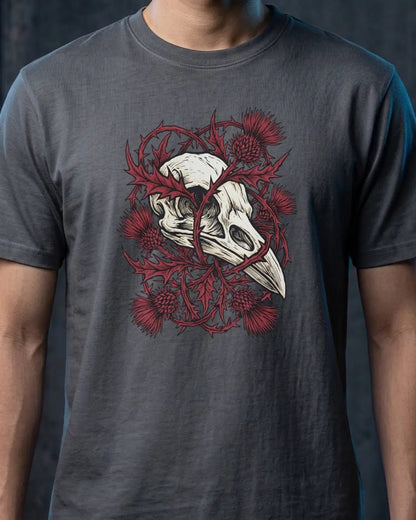 Thistle & Crow Dark Academia Folklore Skull Tee - The Teeze